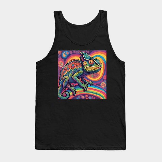 Magic Psycehdelic Chameleon Tank Top by Souls.Print